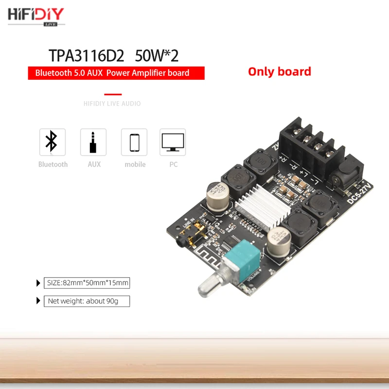 HIFI Drahtlose Bluetooth 5.0 TPA3116 Digital Power Audio VerstäRker Platine P5X5 