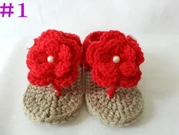 

Free shipping,Baby toddler shoes, flower-shaped crochet shoes, handmade 100% cotton baby girl shoes 0-12month