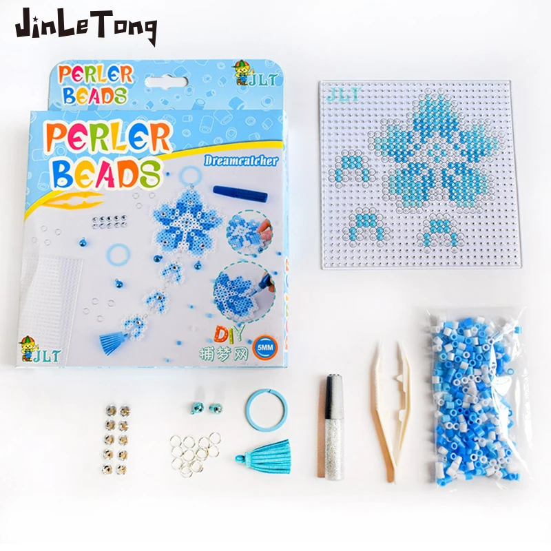 3Colors Dreamcatcher Bluebell Bean Set Hama beads toy set 5mm Hama beads 3D puzzle DIY toys kids educational toys gift