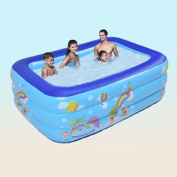 

Portable Kids inflatable Pool High Quality Children's Home Use Paddling Pool Large Size Inflatable Square Swimming Pool for baby
