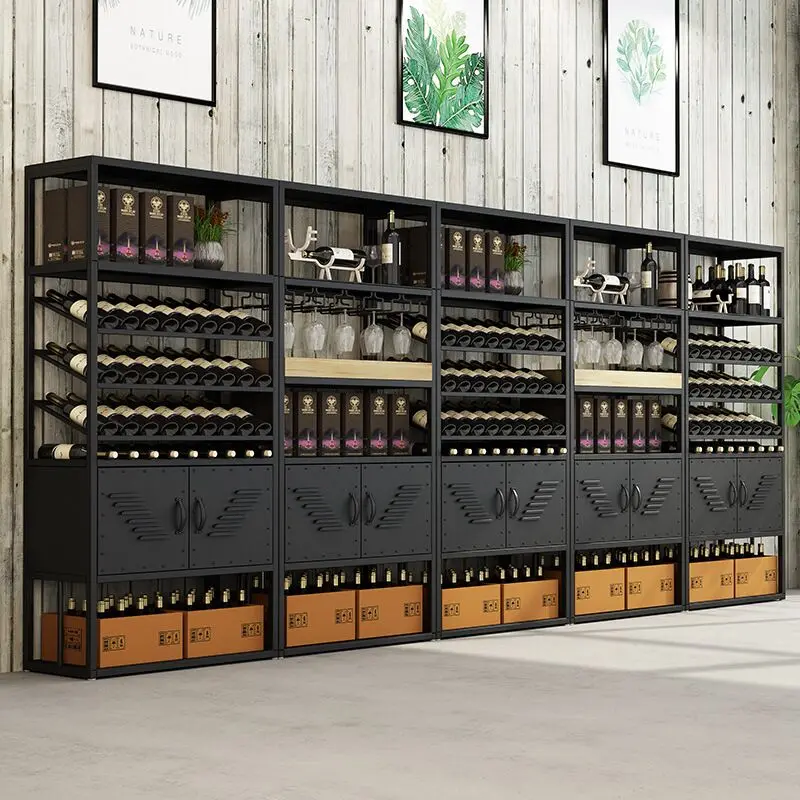 

Iron wine rack rack wall decoration bar wine display rack European horizontal wall hanging stand Vino Beer holder wall wine she