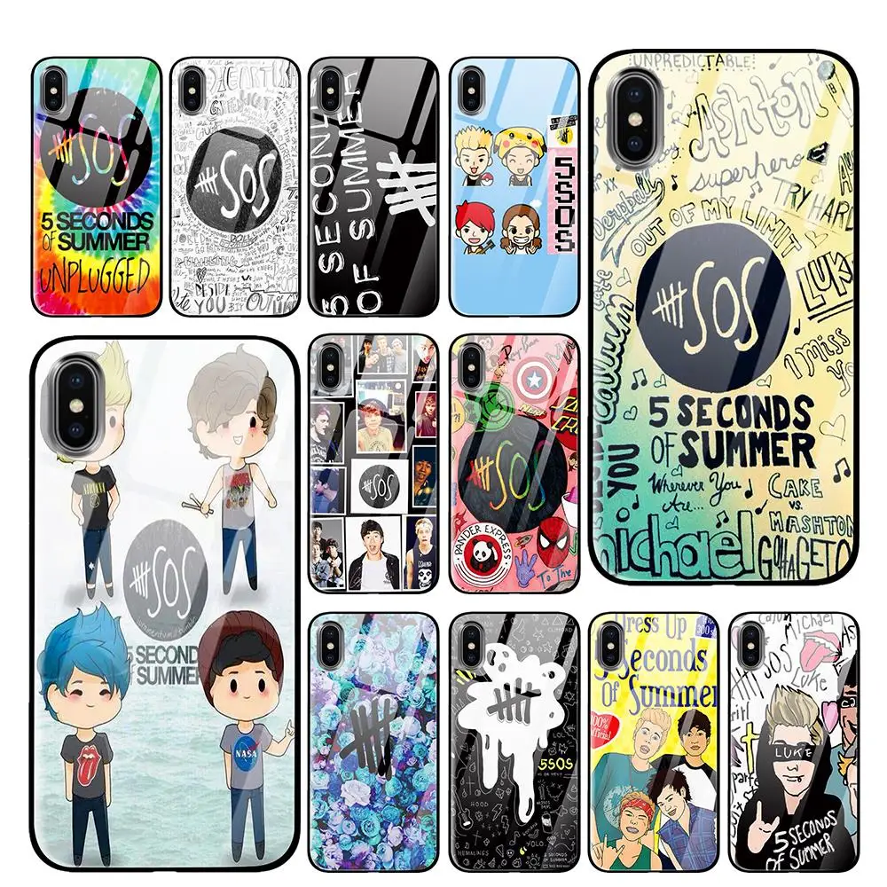 5 seconds of summer 5sos для iPhone 5S 6 6s 7 8 Plus X XS XR 11 Pro макс. закаленное стекло чехлы | Мобильные