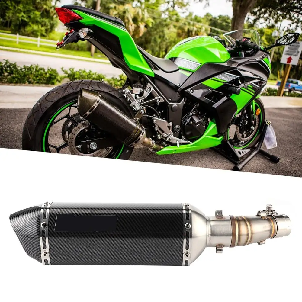 For Kawasaki Exhaust System Mid‑Pipe Slip‑On Muffler with DB Killer Fit for Ninja 250R 250 300 Z250 Z300 2008 2009 2010 & Exhaust Systems| - AliExpress