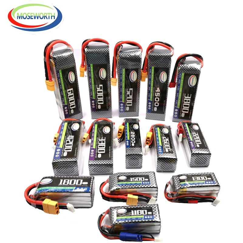 2S 3S 4S 6S 2200 4200 5200 6000mAh 30C 40C 60C 7.4V 11.1V 14.8V RC LiPo Battery For RC Drone Helicopter Aircraft Airplane Car
