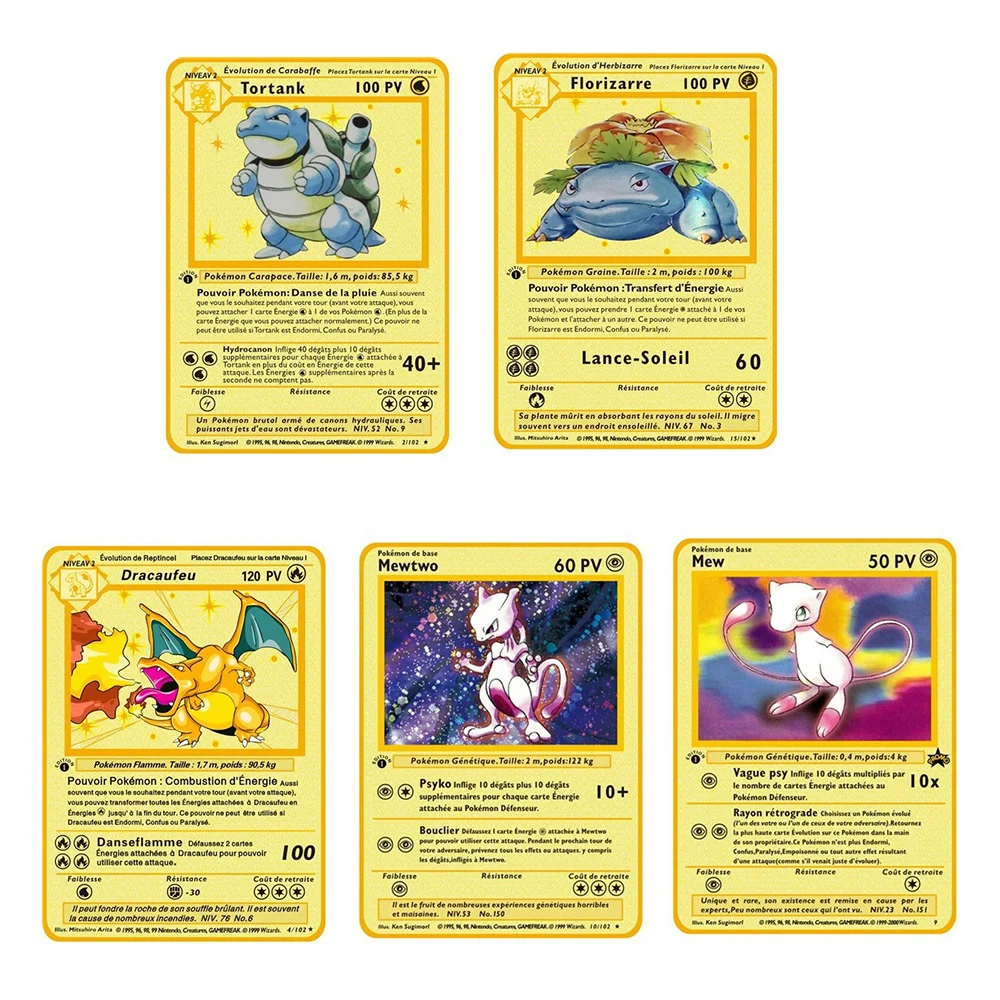 The Latest Cards PV French Shiny Charizard V Vmax Pikachu Metal Card Game  Tag Team Hobby Battle A La Carte Series Gifts