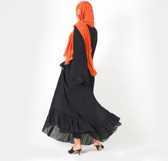 Дизайнерские мусульманские женские плиссированные шифоновые модные платья(без хиджаба