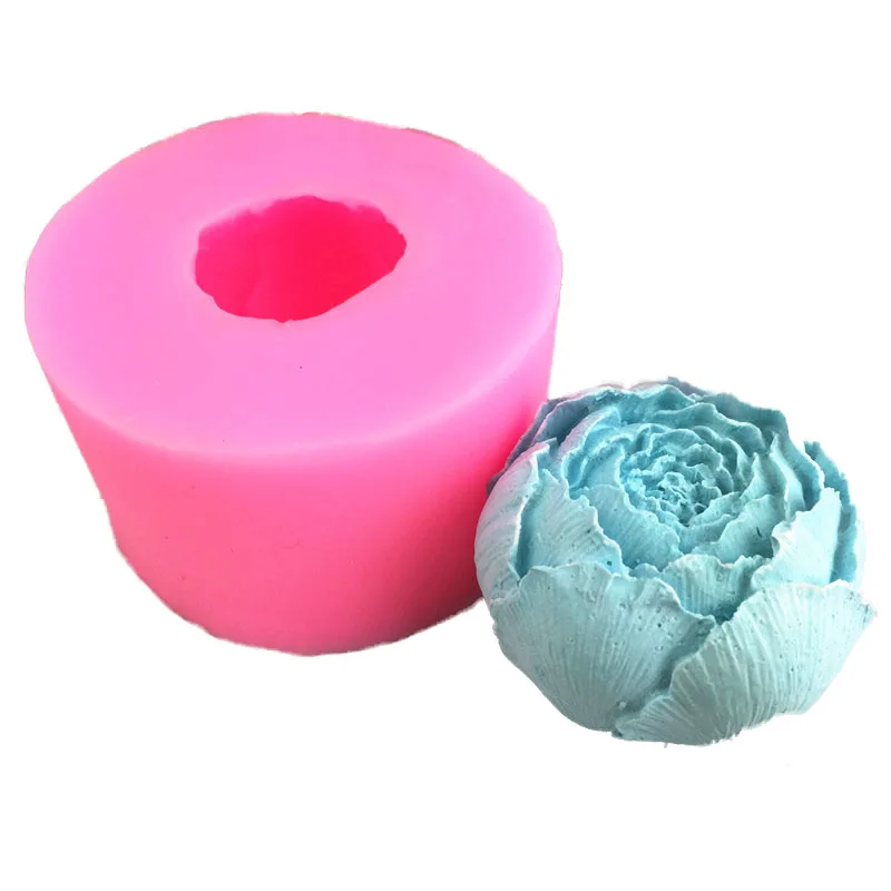 Mold Chocolate Flower Sugar Baking Peony Diy Soap Gypsum Silicone Flip New
