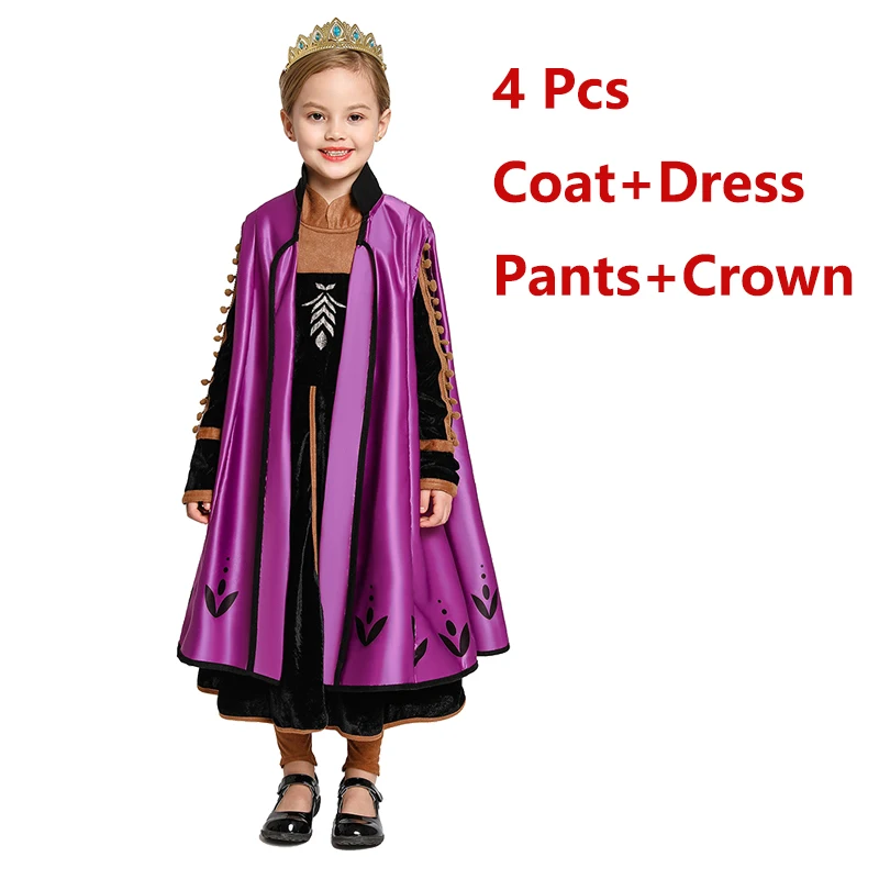 Elsa Anna 2 Dress Girls Princess Carnival Party Halloween Cosplay Costume Snow Queen Vestido Children Clothing For 2-12 Years best baby dresses Dresses