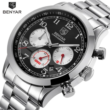 

BENYAR 2019 Mens Watches Top Luxury Brand Business 316Ss Steel Quartz Watch Casual Waterproof Male Wristwatch Relogio Masculino