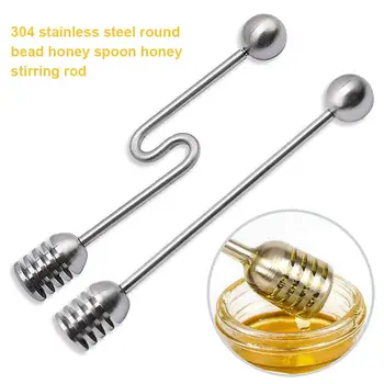 

1Pc Practical Long Handle Stainless Steel Honey Spoon Mixing Stick Dipper For Honey Jar Coffee Tea Milk Supplies Kitchen Tools