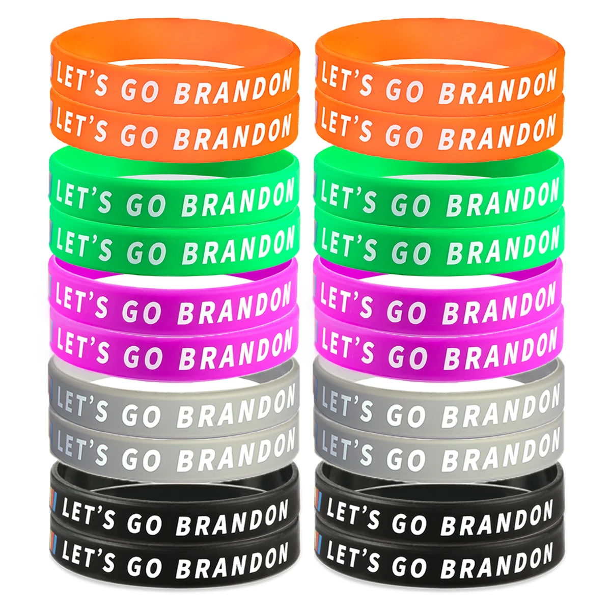50pcs/lot Lets Go Brandon Funny Rubber Wristband FJB Silicon Bracelet