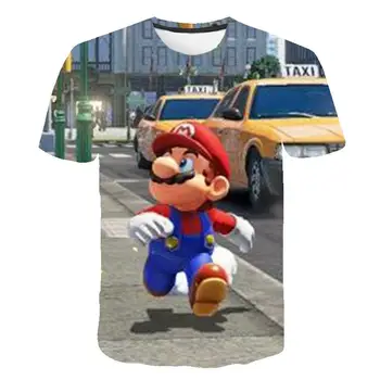 

Fashion Mario Girls Boys T -Shirt Children Short Sleeves White Tees For Baby Kids Cartoon Tops For Girls Clothes 4t -14t
