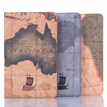 

FULAIKATE Map Flip Case for Samsung Galaxy Tab S6 SM-T860 10.5" Matte Back Cover for T860 Stand Protective Cases Card Pocket