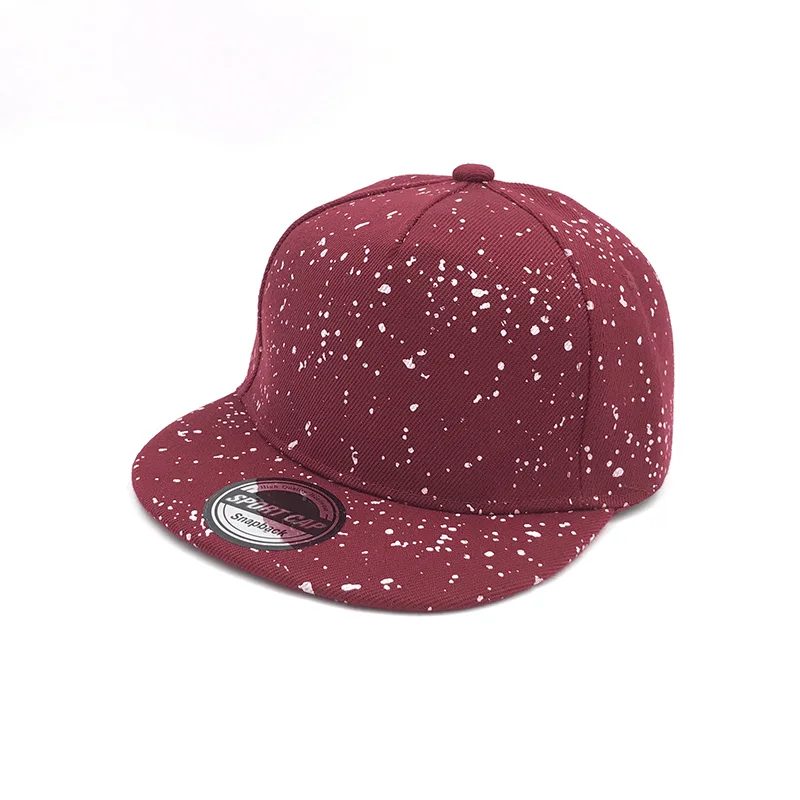 New Fashion Children Baseball Cap Boys Sum Hat Dot Snowflake point Girls Fashion Caps Summer Snapback Unisex Adjustable Hats - Цвет: Бургундия