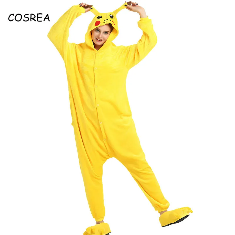 Талисман PIKACHU костюм покемон Onesie Pocket Monster женские цельные пижамы фланелевые пижамы комбинезон одежда костюмы для косплея