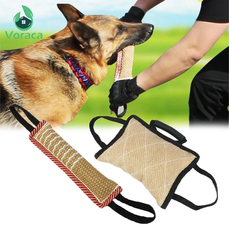 Correa para morder duradera para adiestramiento de perros, funda de almohada con 2 asas de cuerda para entrenamiento, malois, Pastor Alemán, Rottweiler, juguete para masticar mascotas