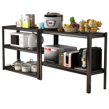 

Kitchen shelf multi-layer floor storage rack metal storage rack balcony shelf microwave oven rack