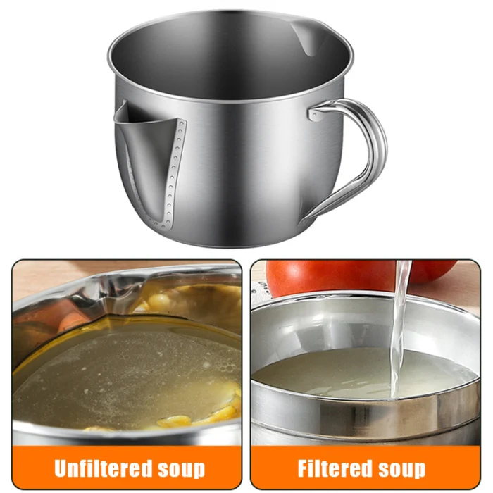 Нержавеющая сталь масляный фильтр суп сепаратор ситечко горшок Кухня кухонная утварь DC112