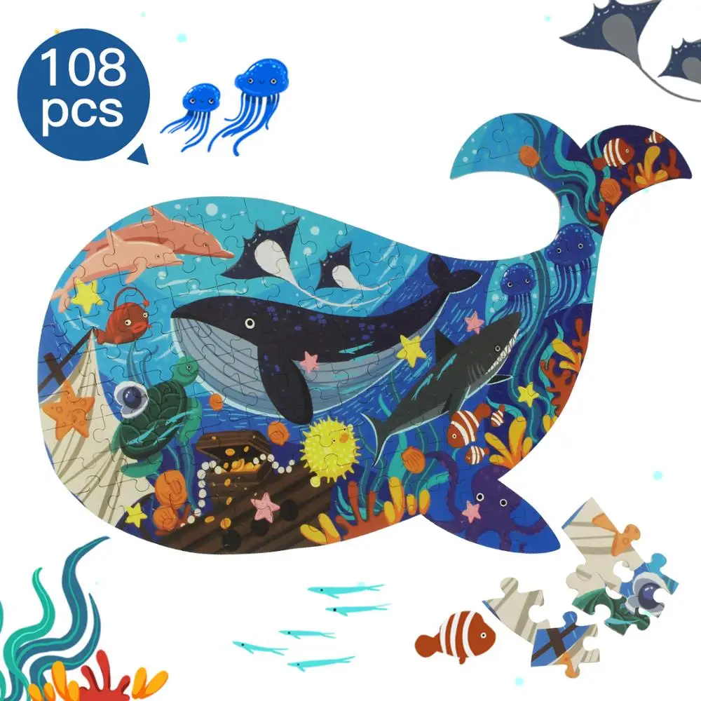 

Babytry 108 Pieces Jigsaw Puzzles for Kids Baby Puzzle Toy Ocean Discovery Personalized Jigsaw Educational Toy for Children Gift