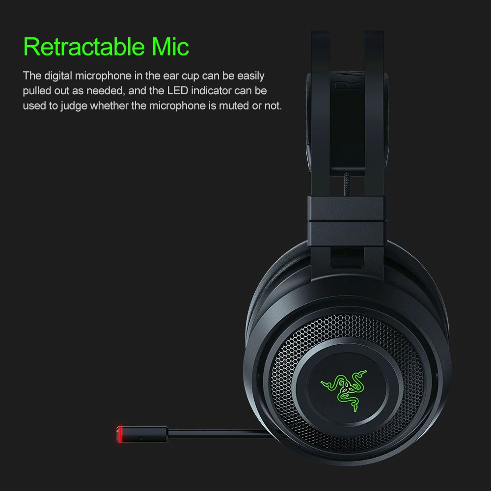 Razer Nari Беспроводная игровая гарнитура наушники THX пространственное аудио