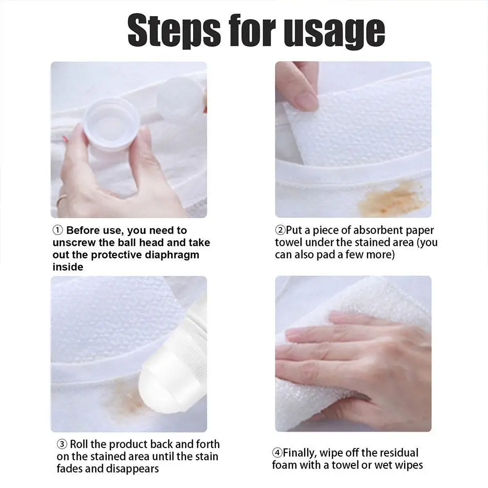 Stain Remover-Roller Head Cleaner No-Washing Clothes Stain Removing Ball Degreasing Stain Cleaner For Pocket Easy Carry