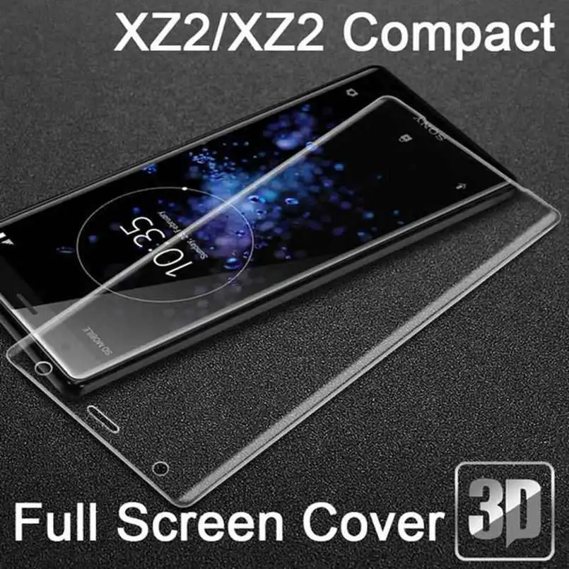 Полностью изогнутое закаленное 3d стекло для Sony Xperia XZ1 XZ2 компактная защитная