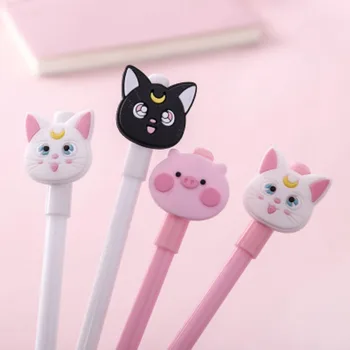 

1pcs Cute Cartoon Kawaii Animal Cat Pink Pig 0.5mm Gel Pen Student Plastic Writing Pens Escolar Papelaria Office Stationery