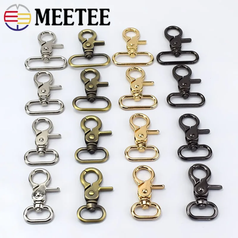 

4/10pcs Meetee 20-38mm Metal Strap Buckles for Bags Dog Collar Lobster Clasps Swivel Snap Hooks DIY Keychain Sewing Accessories