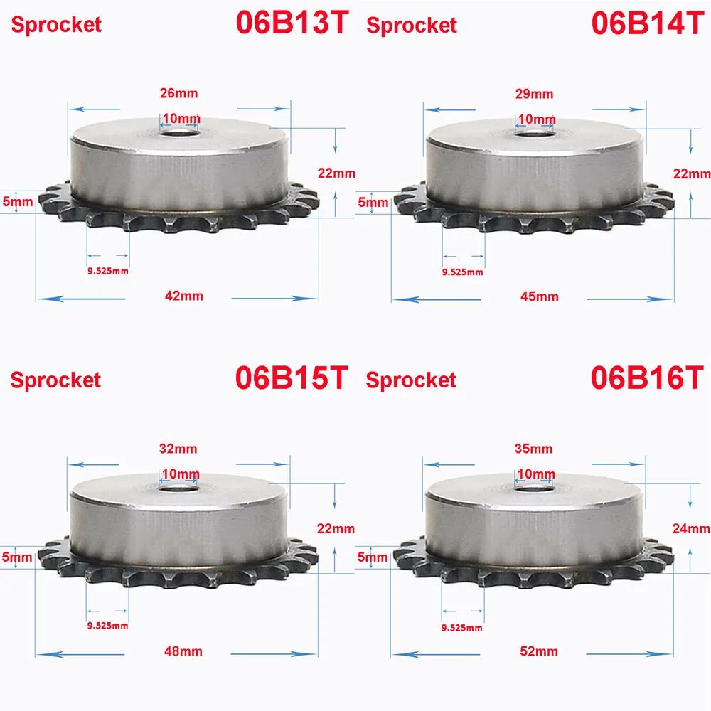1Pcs 06B 9 Teeth To 24 Teeth Sprocket Wheel Chain Gear Industrial A3 Steel Suitable For 06B Roller Chain