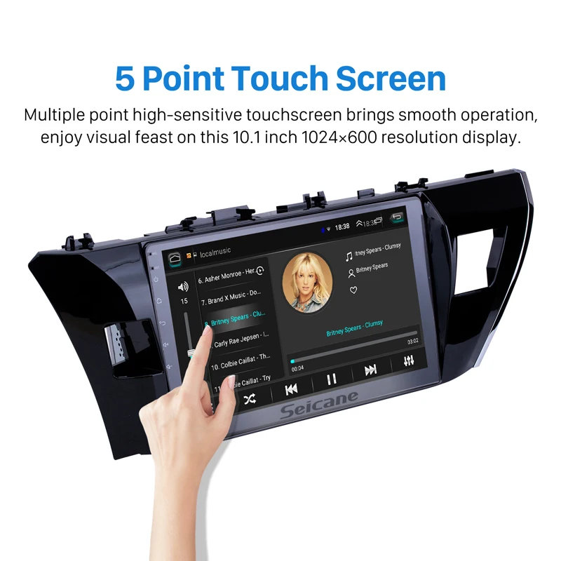 Seicane 2din Android 8,1 Автомагнитола радио аудио gps мультимедийный плеер для 2013 Toyota Corolla Carplay камера заднего вида