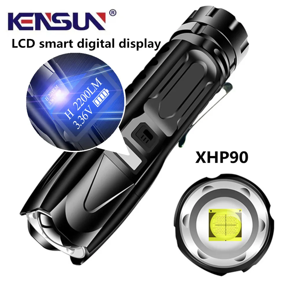Сисветильник свет XHP90 фонарик USB Зарядка вход и выход OLED умный дисплей