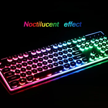 

Pc gamer J40 Rainbow Backlight Game Mechanical Keyboard Set gaming Colorful Shining Gaming Mouse Wired keyboard mechanics