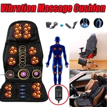 Multifuncional cadeira de carro massagem do corpo calor esteira assento capa almofada pescoço dor apoio lombar volta massageador