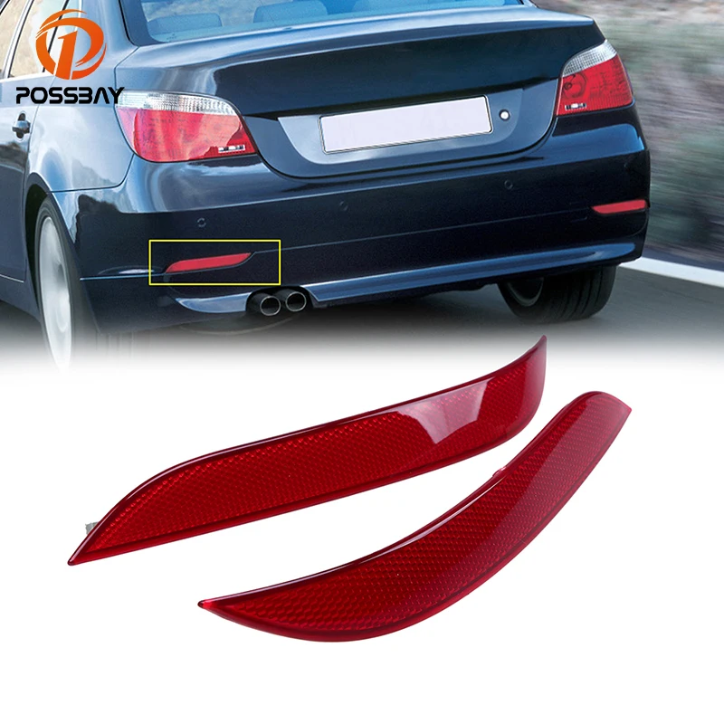 POSSBAY красный объектив полоска наклейки для BMW 5 серии E60 седан 2003 2004 2005 2006 2007
