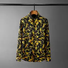  Minglu Men Shirt Luxury Royal Allover Printing Long Sleeve Mens Shirts Slim Fit Casual Shirts Plus Size 4xl Party Shirts Man 