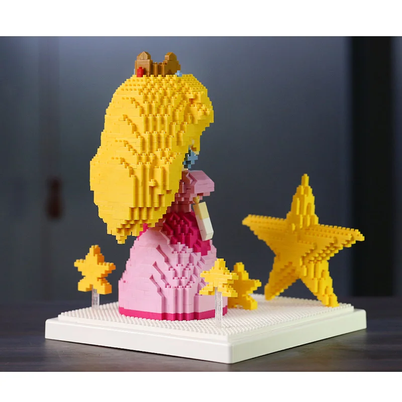 Game Peach Princess Star DIY Diamond Mini Building Nano Blocks Toy 