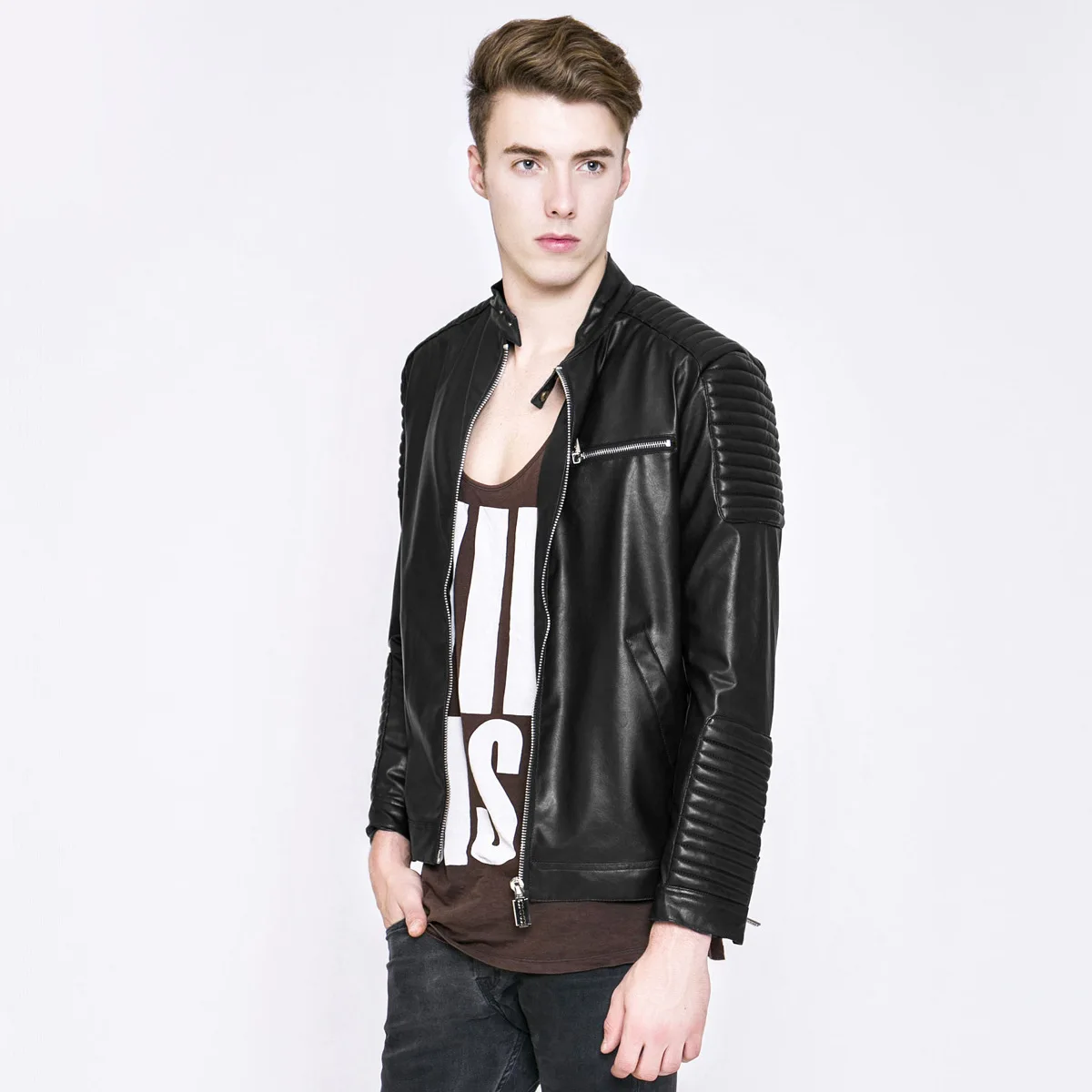 Herfst Streetwear Moto Leren Jas Mannen Zwarte Mens Real Pu Leather Casaco Slim Fit Jaqueta Couro Masculina Jas TPY60 Herfst Streetwear Moto Leren Jas Mannen Zwarte Mens Real Pu Leather Casaco Slim Fit Jaqueta Couro Masculina Jas TPY60