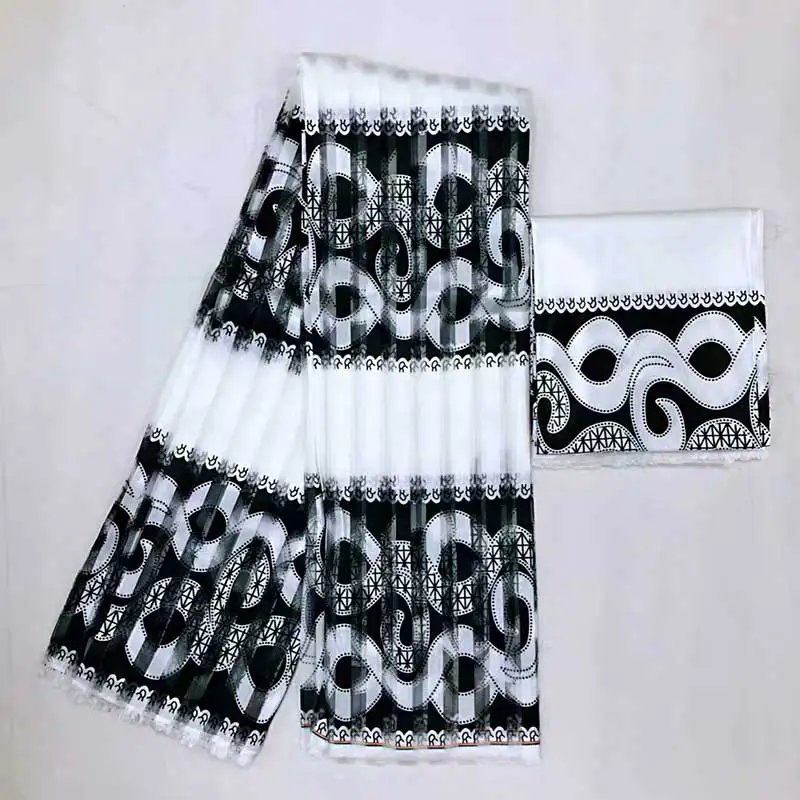 Натуральная шелковая ткань Африканская шелковая восковая шелковая шифоновая ткань 2+ 4 ярдов африканская ткань Дубай кружевная африканская восковая ткань для Пэчворк MO02