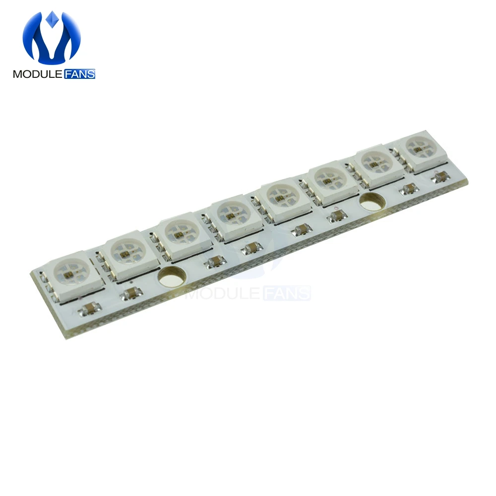 WS2812 WS 2811 5050 RGB модуль панели светодиодной лампы 5 в 8 битная Радужная светодиодная