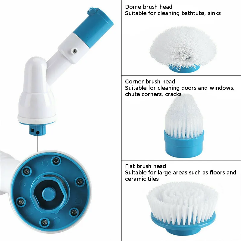 US $30.00 Turbo Scrub Electric Cleaning Brush Adjustable Long Handle Waterproof Cleaner Wireless Charging Bathroom Kitchen Cleaning Tools
