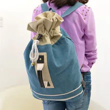 Рюкзак с перекрестной каймой в Корейском стиле, повседневный рюкзак для покупок, дорожная сумка из парусины, необычный рюкзак