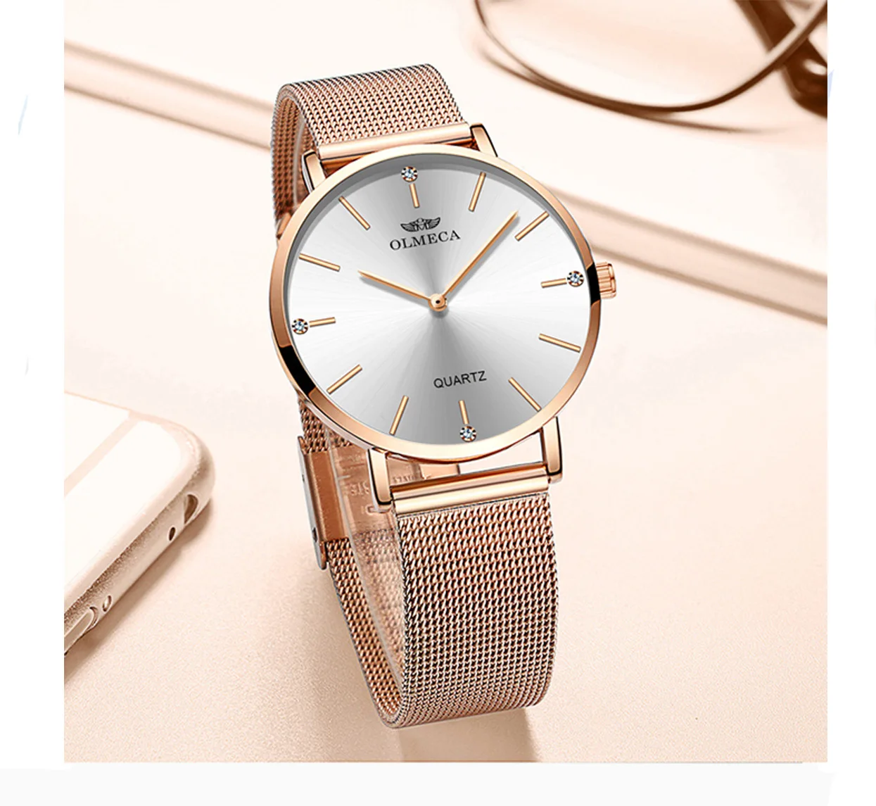 Relogio Feminino модные брендовые Роскошные ультра тонкие кварцевые часы женские с