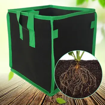

1pcs Fabric Flower Grow Bag Vegetable Planting Bag Raised Garden Bed Square Garden Planter Pot with Handle for Plants Flower