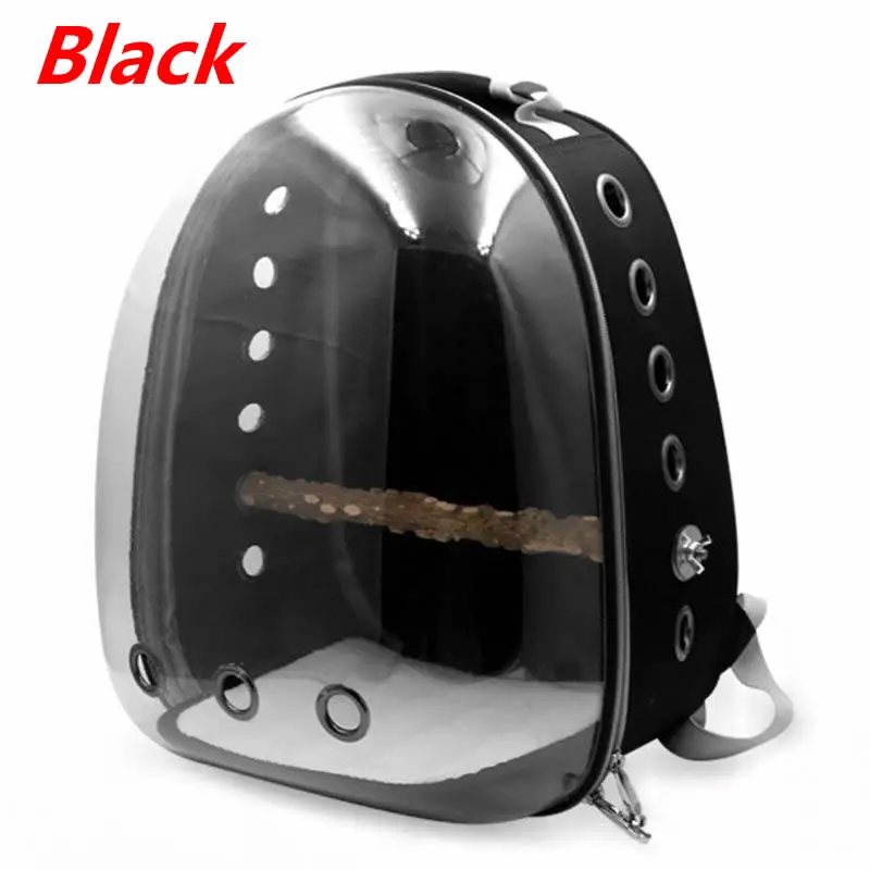 Black Рюкзак для питомцев, сумка для питомцев, собак, кошек, пористая дышащая сумка на плечо для питомцев, портативный прозрачный космический рюкзак для питомцев - Color: Black