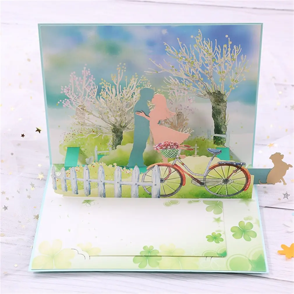  3D Pop up Cards Valentines Day Cards Handmade Invitations Card for Anniversary Blessing Thank You G - 4000600321073