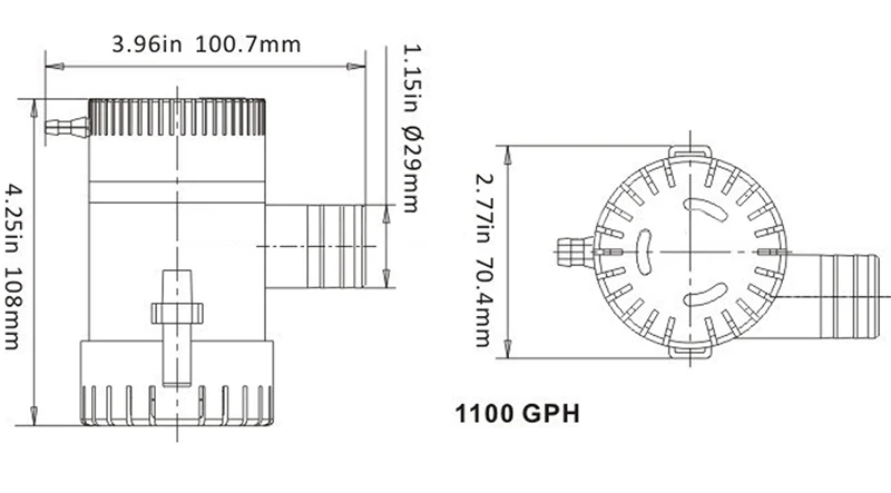 1100GPH 12V Трюмный насос 3AMP 12N морской подводный водяной насос лодка новая