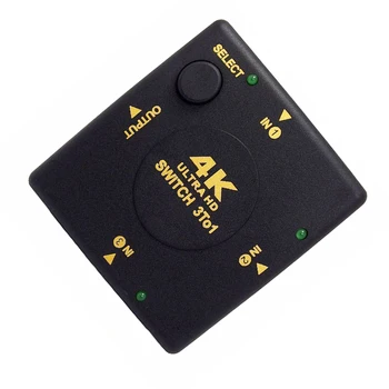 

4K x 2K 1080P HDMI Video Switch HDMI Splitter Adapter 3 In 1 Out Hub for DVD HDTV Xbox PS3 PS4 Latptop