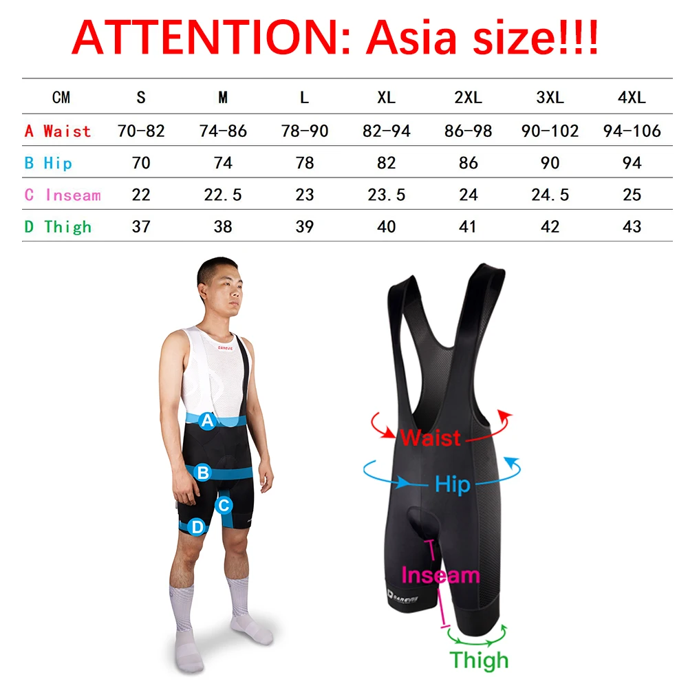 Darevie Cycling Bib Shorts Men 3d Thick 