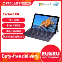 Teclast X4 11.6" 2 in 1 Tablet 1920x1080 Windows 10 OS 8GB RAM 256GB SSD Tablets PC Intel Gemini Lake N4100 Laptop Dual Camera