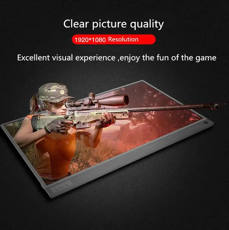  Portable 15.6 Inch IPS Gaming Monitor 1920 *1080P HD Display Type C Micro USB Port LED Monitor for 